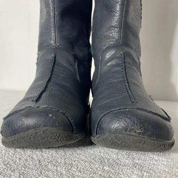 Rieker Black Faux Leather Sherpa Lined Mid Calf Knee High Boots 39 - Picture 9 of 14